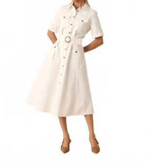 NEW PROSPERINA bentley midi dress in white
